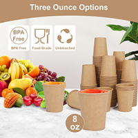 Gobelet en papier kraft biodégradable haute performance à paroi simple 190 ml, paroi intérieure résistante à l'huile pour boissons froides et chaudes, personnalisable