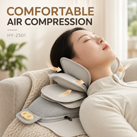 Oreiller de massage cervical chauffant pour les épaules, masseur de traction, soulagement des douleurs cervicales, oreiller de massage à air comprimé