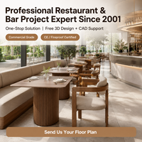Ensemble de meubles de café-restaurant en tissu Banquette Booth Sièges Canapé avec tables et chaises carrées en bois pour les projets de restaurants