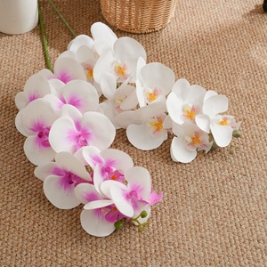 ดอกกล้วยไม้ฟาแลนนอปซิสประดิษฐ์ สีขาว สีม่วงอ่อน สีม่วงเข้ม ทำจาก PVC ยางนิ่ม สำหรับตกแต่งงานแต่งงาน - Product Image 2