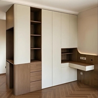 Armoire de chambre moderne personnalisable en MDF, écologique, autoportante, grande capacité de rangement, légère, pour appartement, démontable