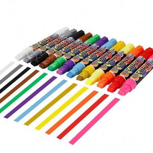 Marcadores de Tubo de Plástico al por Mayor, Personalizados, con Punta Reversible, Marcadores de Tiza Borrables en Seco y Húmedo - Product Image 1