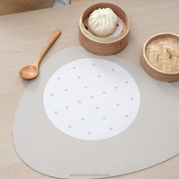 Papier sulfurisé en silicone double face de qualité alimentaire pour la cuisson vapeur, format personnalisé, perforé, pour dim sum, vente en gros B2B, livraison rapide