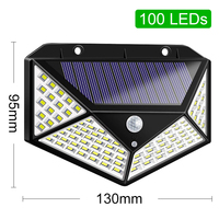 100 LED lumière solaire PIR capteur de mouvement lampe solaire extérieure IP65 étanche applique murale solaire lumière du soleil alimenté jardin réverbère