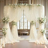Rideaux de fond lumineux LED en polyamide pour événements intérieurs/extérieurs et fêtes d'anniversaire - Conception détachable