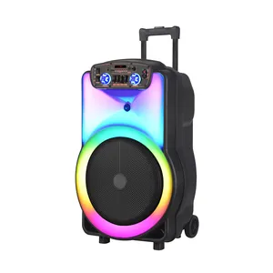 Quadrato esterno danza K canzone 15 pollici altoparlante Bluetooth Cool LED RGB luce Stereo portatile altoparlanti ad alta potenza