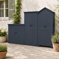 Meubles d'extérieur sur mesure, fabricant chinois, armoire en acier thermolaqué, armoire à outils de jardin d'extérieur avec porte à persiennes
