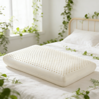 Oreiller en latex naturel moderne Apivita, vente en gros usine, tissu rafraîchissant, soutien cervical, protection du cou, forme ondulée, rayé