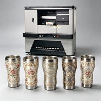 Nouvelle imprimante UV cylindrique Hanhuang avec têtes Ricoh Gen6, haute vitesse et précision pour tasses, verre, céramique, plastique et bouteilles d'eau