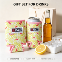 Vente en gros de refroidisseurs de canettes de bière en néoprène souple, isolés, pliables, lavables, avec logo personnalisé et motif imprimé thermique, pour la conservation du vin lors de fêtes