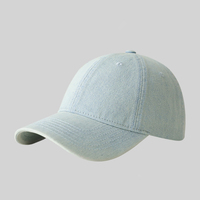 Gorra de Béisbol de Mezclilla Lavada, Estilo Vintage, Color Sólido, Ajustable, con Visera Curva, Unisex, Gorra Tipo Dad Hat, con Logotipo Personalizado Bordado, de Algodón y Mezclilla