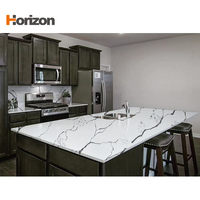 Dalle de quartz Horizon en pierre artificielle à faible teneur en silice pour plan de travail de cuisine et meuble d'angle