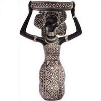 Statue de femme noire en résine peinte à la main, style Pop Art, avec plateau de rangement, décoration écologique bohème chic pour la maison ou le bureau, porte-clés