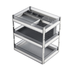 Wholesale 201 Stainless Steel Multi-Function Kitchen <strong>Drawer</strong> with Glass 3 Layers <strong>Pull</strong> <strong>out</strong> Basket for <strong>Storage</strong> - Product Image 1