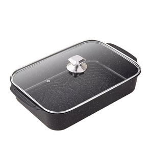Double Eared Grilled Fish Plate Rectangular Non Stick Multifunctional For Indoor Outdoor Barbecue Induction Cooker Use - Product Image 2