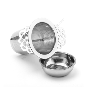 En gros Syh1408 Infuseur à thé réutilisable en acier inoxydable, passoire à mailles fines avec 2 poignées et couvercle, ensemble d'ustensiles pour thé en vrac - Product Image 5