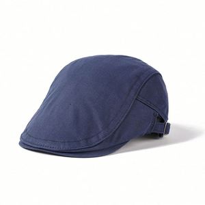 Japanese Vintage Gatsby Hat <b>Men</b> Women Literary Monochrome <b>Flat</b> Top Ivy <b>Cap</b> Man Golf Uniform Beret Hat - Product Image 5