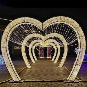 Lumières LED en forme de cœur pour Noël, étanches IP68, de haute qualité, pour tunnel, arche, éclairage décoratif extérieur 3D avec vue panoramique - Product Image 3