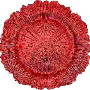 Assiettes de présentation dorées en plastique pour mariages et réceptions, grandes assiettes dorées de 33 cm pour événements - Product Image 2