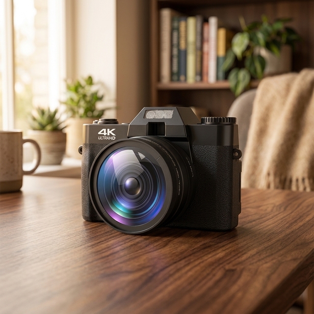 Original 100% 4K HD Digital Camera Fixed Focus CMOS Sensor Built-in LED Fill Light Smile Capture 72MP Electronic Image