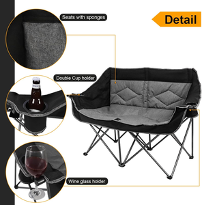 Sillas Plegables Portátiles Personalizadas para Parejas, con Calefacción, Doble Asiento, Muebles de Exterior, Lujosas y Cómodas, para Jardín, Playa o Camping - Product Image 6