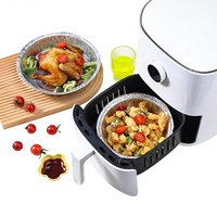 Barquette en aluminium pour friteuse à air chaud, bac de cuisson pour barbecue, récipient domestique, qualité alimentaire, résistant aux hautes températures, compatible four, modèle PET