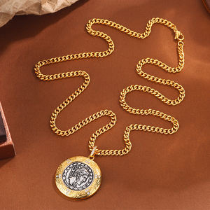 Collar de los Doce Dioses Principales Dios del Fuego Dorado, Cadena para Suéter de Plata Tailandesa Retro con Circón, Collar con Colgante de Moda, Collar de Regalo - Product Image 4