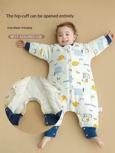 <span class=keywords><strong>Gigoteuse</strong></span> bébé toutes saisons en coton matelassé épais avec jambières séparées anti-gigotement et manches amovibles - Product Image 2