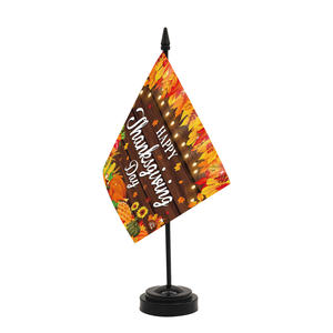 Table de Thanksgiving 14x21cm Décoration de table imprimée dinde et <span class=keywords><strong>citrouille</strong></span> pour le dîner de vacances, table en polyester lavable - Product Image 1