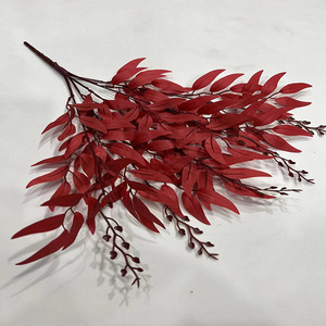 Drea Hot Bán Trang Trí Đám Cưới Liễu Lá Màu Xanh Lá Cây Thân Cây 5 Chi Nhánh Treo Bó Nhân Tạo Trang Trí Cây Liễu Lá - Product Image 4