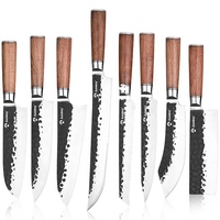Ensemble de couteaux à désosser Pro pour la transformation de la viande, pour boucherie, avec manche en bois de Rose, 4 pièces