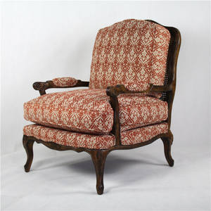 Chine Accent Fauteuils Chaise avec Repose-pieds <span class=keywords><strong>Fauteuil</strong></span> à motifs rouges pour Hôtel Salon Chaises Loisirs - Product Image 2