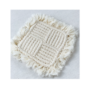 Sous-verre carré en bambou antidérapant et écologique de style bohème pour la décoration de table de fête, set de table en macramé, fabrication vietnamienne (OEM) - Product Image 1