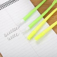 Stylo Gel Camélia Jaune Vert Pointe De Fleur En Plastique Souple Conception Mignonne pour Étudiant Écriture Fourniture De Bureau Cadeau