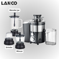 Presse-agrumes, mixeur, robot culinaire et machine à jus de fruits 4-en-1 en acier inoxydable, certifiées CE, CB, LFGB, ROHS, DGCCRF, FCC, ERP, REACH – Meilleures ventes