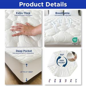 Protector de colchón de cama impermeable personalizado cubierta refrigeración California king size ultrasónico acolchado colchón Topper almohadillas para chinches de cama - Product Image 2