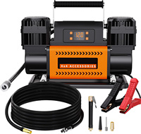 Compresseur d'air à double cylindre en métal M4 300L 12V avec panneau de commande LCD 150PSI 12.35CFM