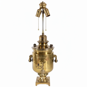 Urne impériale russe antique, grande, 5 litres, en cuivre Loubat, samovar artisanal, marteau en laiton turc, urne à café en laiton, vaisselle - Product Image 1