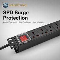 Barre d'alimentation PDU 19 pouces pour rack, type US/UK/IEC, 10 prises avec protection contre les surcharges pour centre de données