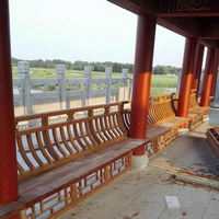 Rampe en bois massif traditionnelle chinoise pour extérieur, jardin, balcon, couloir, Meirenkao, main courante, colonne de temple, garde-corps pour escaliers
