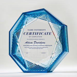 Jadevertu NUEVO DISEÑO Trofeo Octogonal de Cristal Interstelar y Cristal Ecológico Pulido para Premio de Tecnología - Product Image 3