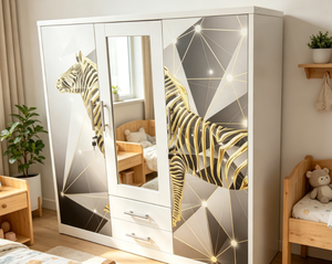 <span class=keywords><strong>Armadio</strong></span> a 3 ante per neonati, mobile in acciaio autoportante, guardaroba moderno per camera da letto - Vendita all'ingrosso - Product Image 3