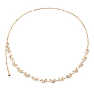 สร้อยคาดเอวรูปผีเสื้อ สีทองขาว K ชั้นเดียว โลหะ สำหรับผู้หญิง สวมใส่ได้ทุกวัน เครื่องประดับแฟชั่น - Product Image 3