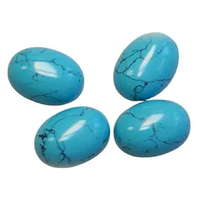 Oval Shape cabochon Blue Lab Synthetic Turquoise Stone Gems price