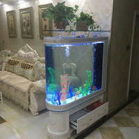Aquariums d'aquarium à balles de grande et moyenne tailles personnalisées pour la mer et l'eau douce avec armoire de puisard à débordement