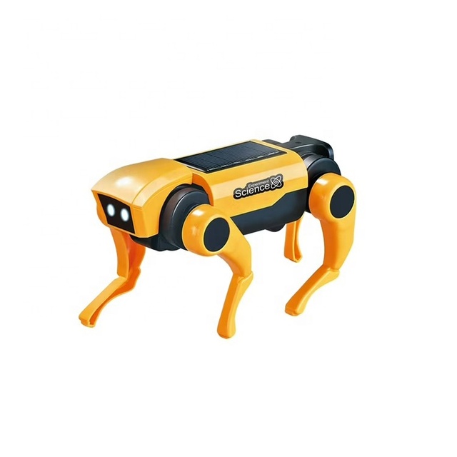 2 in 1 Bionic Electric Walking Mechanical Dog Toy STEM Science Experiment DIY Assembly Dual Drive Solar Power Robot cat for Kids