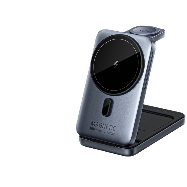 3 in 1 Foldable Magnetic Wireless Travel Charger 15W Fast Charging Stand for iPhone Iwatch airpods Pro 4/3/2 for Samsung Phone