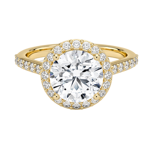 Anillo de Compromiso Clásico de Oro Sólido de 10K con Diseño de Lujo, Diamante Redondo Solitario Cultivado en Laboratorio, Anillo de Promesa con Halo, Joyería Fina para Mujer - Product Image 1