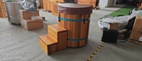 Bak Mandi Es Kayu Cedar Merah OEM Kustom untuk 2 Orang, Terapi Air Dingin, Kompatibel dengan Pendingin