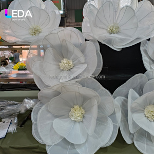 LEDA Giant Silk Organza Flower <b>White</b> <b>Tulle</b> Flower Wedding Centerpiece Wedding Store Decoration Photography Props Window Display - Product Image 1